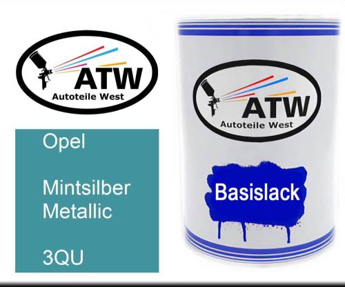 Opel, Mintsilber Metallic, 3QU: 500ml Lackdose, von ATW Autoteile West.